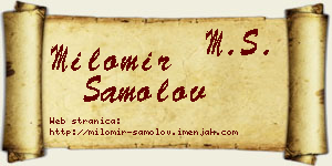 Milomir Samolov vizit kartica